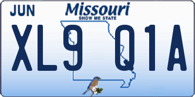 MO license plate XL9Q1A