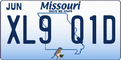 MO license plate XL9Q1D
