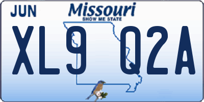 MO license plate XL9Q2A