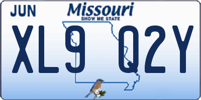 MO license plate XL9Q2Y