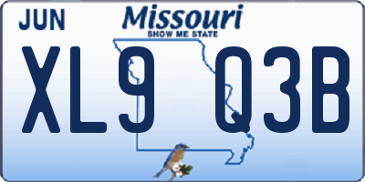 MO license plate XL9Q3B