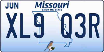 MO license plate XL9Q3R