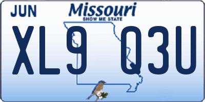 MO license plate XL9Q3U