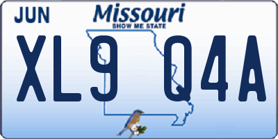 MO license plate XL9Q4A