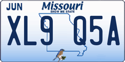 MO license plate XL9Q5A