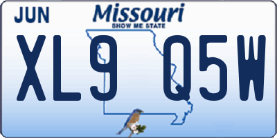 MO license plate XL9Q5W