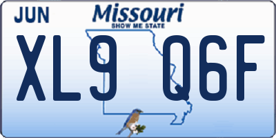 MO license plate XL9Q6F