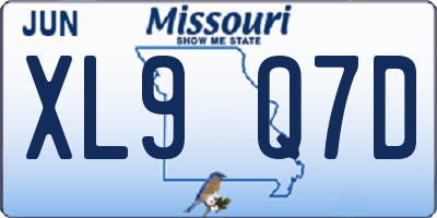 MO license plate XL9Q7D