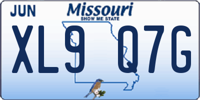 MO license plate XL9Q7G