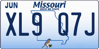 MO license plate XL9Q7J