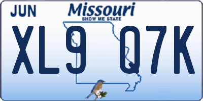 MO license plate XL9Q7K