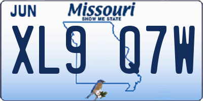 MO license plate XL9Q7W