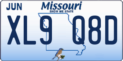 MO license plate XL9Q8D