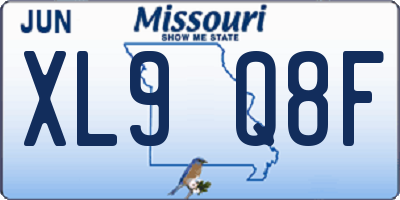 MO license plate XL9Q8F