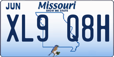MO license plate XL9Q8H