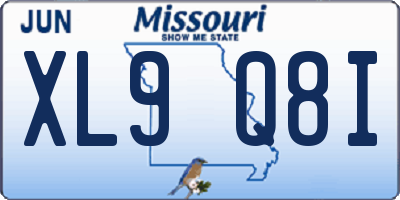 MO license plate XL9Q8I