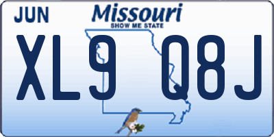 MO license plate XL9Q8J