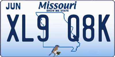 MO license plate XL9Q8K