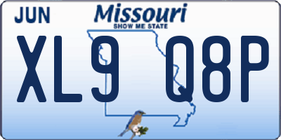 MO license plate XL9Q8P