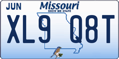 MO license plate XL9Q8T