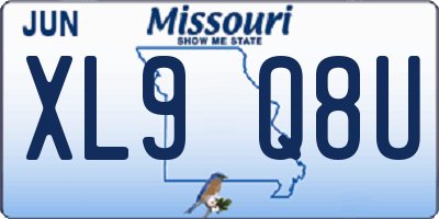 MO license plate XL9Q8U