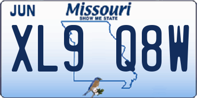 MO license plate XL9Q8W