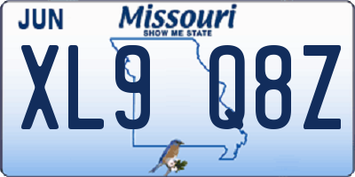 MO license plate XL9Q8Z