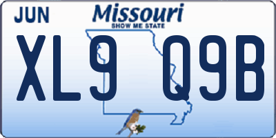 MO license plate XL9Q9B