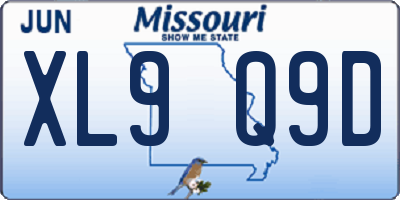 MO license plate XL9Q9D