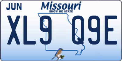MO license plate XL9Q9E