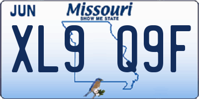 MO license plate XL9Q9F