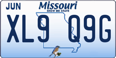 MO license plate XL9Q9G