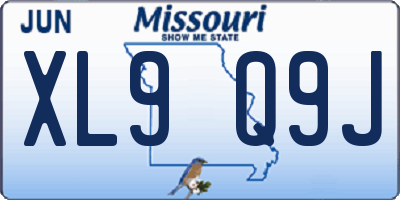 MO license plate XL9Q9J