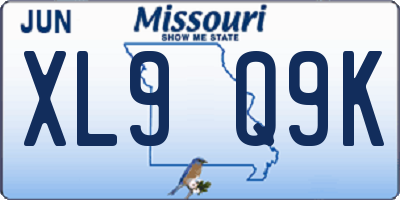 MO license plate XL9Q9K