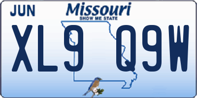 MO license plate XL9Q9W