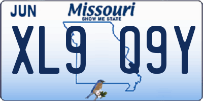 MO license plate XL9Q9Y