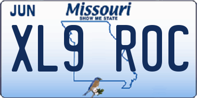 MO license plate XL9R0C