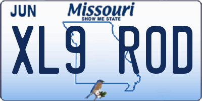 MO license plate XL9R0D