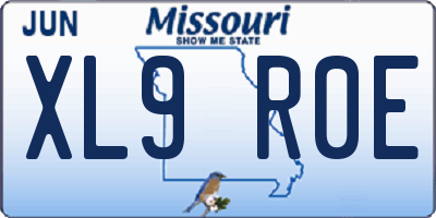 MO license plate XL9R0E