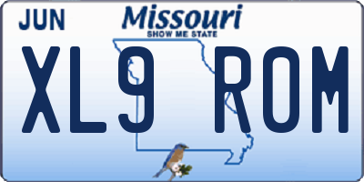 MO license plate XL9R0M