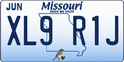 MO license plate XL9R1J