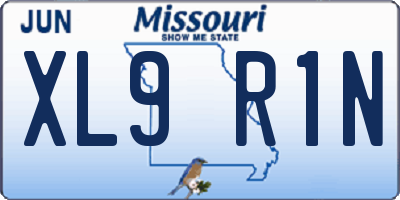 MO license plate XL9R1N