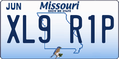 MO license plate XL9R1P