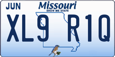 MO license plate XL9R1Q