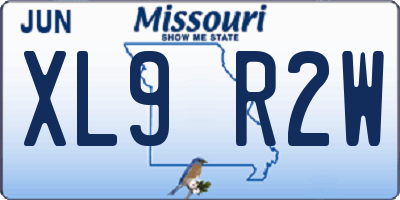 MO license plate XL9R2W