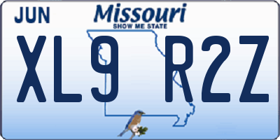 MO license plate XL9R2Z