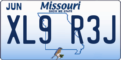 MO license plate XL9R3J