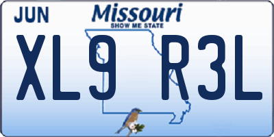 MO license plate XL9R3L