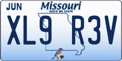 MO license plate XL9R3V