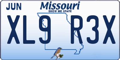 MO license plate XL9R3X
